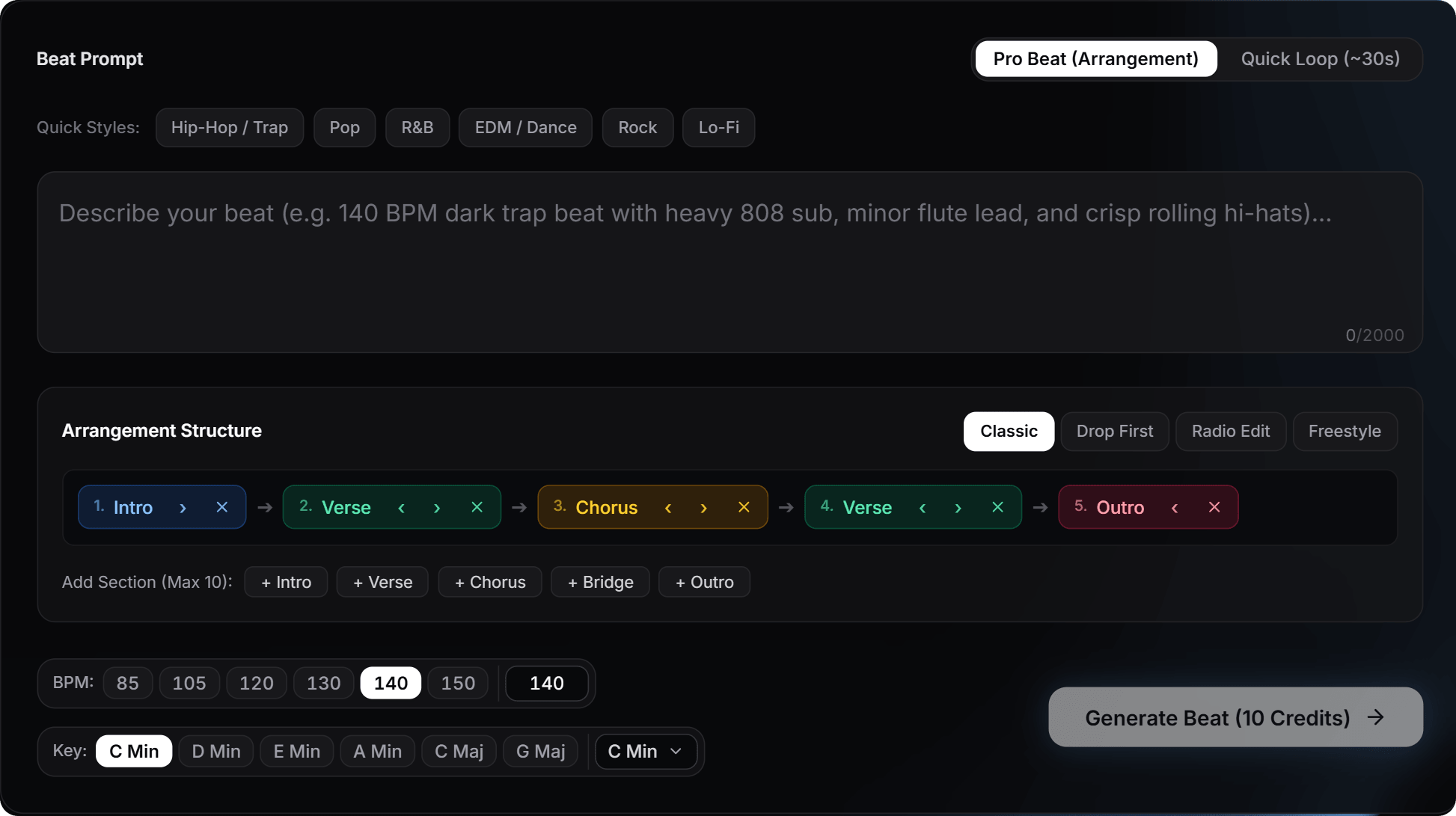 BeatsFlow AI Studio Interface Preview